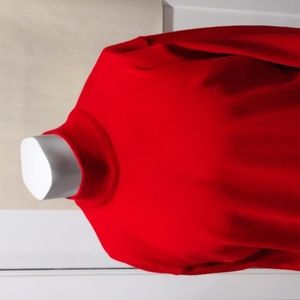 Alan Stuart mens red wool blend mock turtleneck sweater. Made in Italy. XL